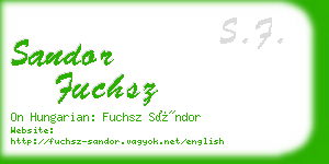 sandor fuchsz business card